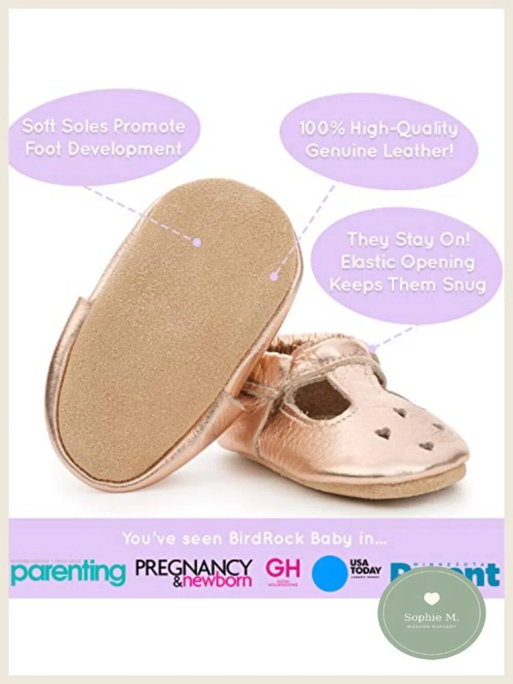 Baby Girl Leather Mary Jane Mocc Soft Sole Toddler Shoes T-Strap